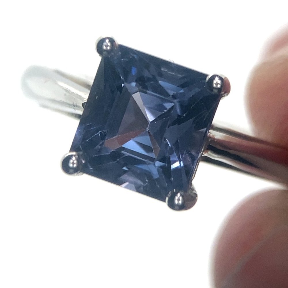 Blue Spinel 2.40ct Solid 14K White Gold Ring